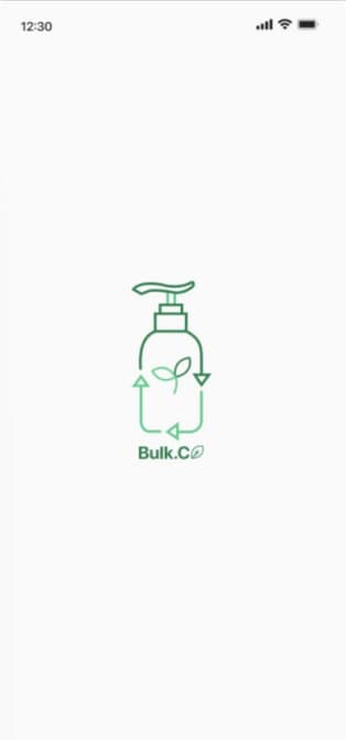 Bulk.Co splash screen with refill bottle illustration