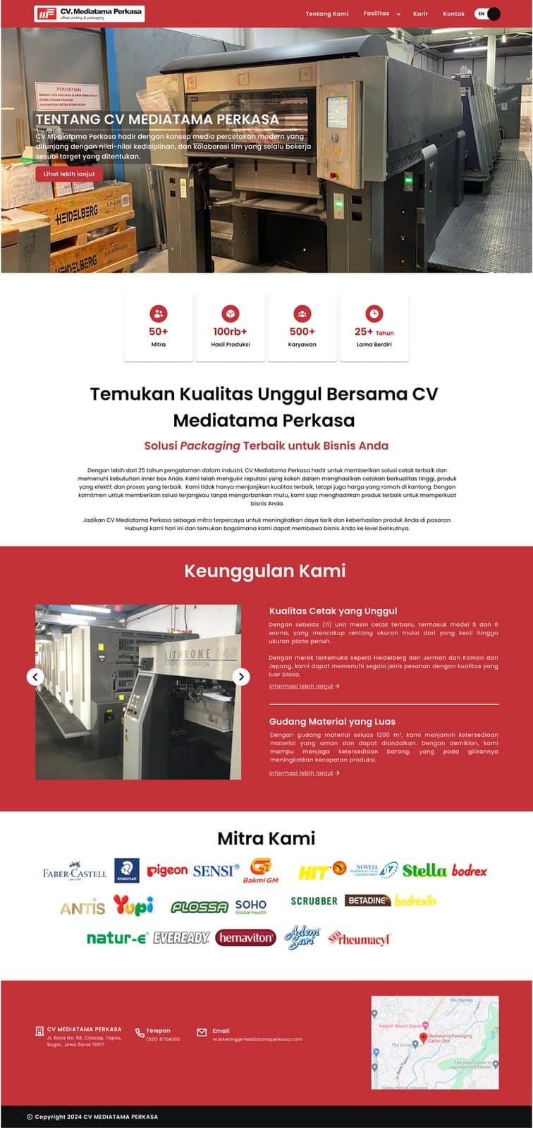 Mediatama Perkasa corporate website design