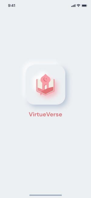 VirtueVerse splash screen with logo